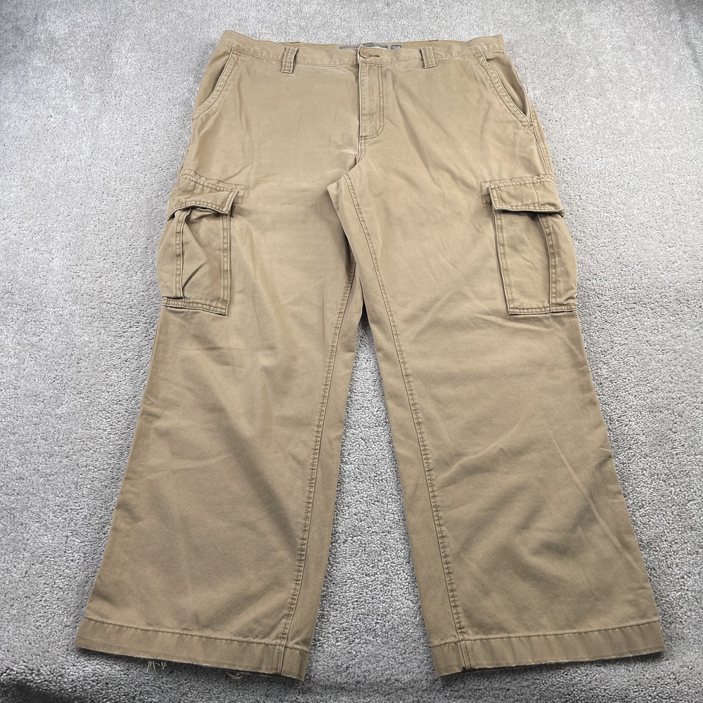 Old Navy Pants Mens 38x30 Tan Khaki Cargo Utility Loose Baggy Skater Flap Pocket